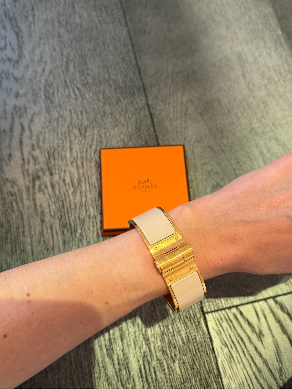 Hermes Nude Bracelet with Gold Hardware